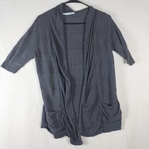 Maurices Women’s Open Front Cardigan Sweater Gray M Cotton Rayon USA Made